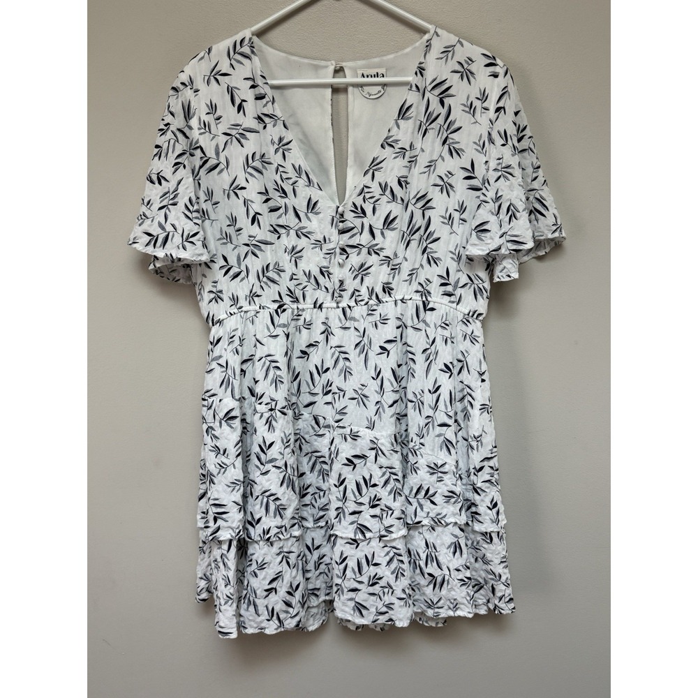ARULA Womens Tiered Navy Knee Length Dress Size x Lined Milkmaid